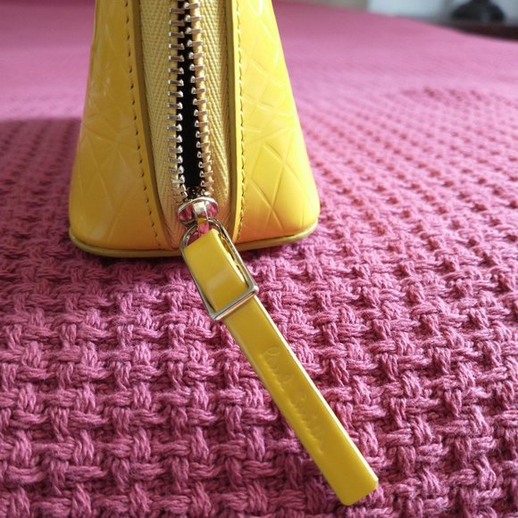 Paul Smith NWOT No 9 Women's Yellow Leather Cosmetic Bag Clutch with box - Picture 7 of 16